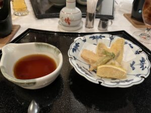 飛鳥Ⅱ夕食の天ぷら
